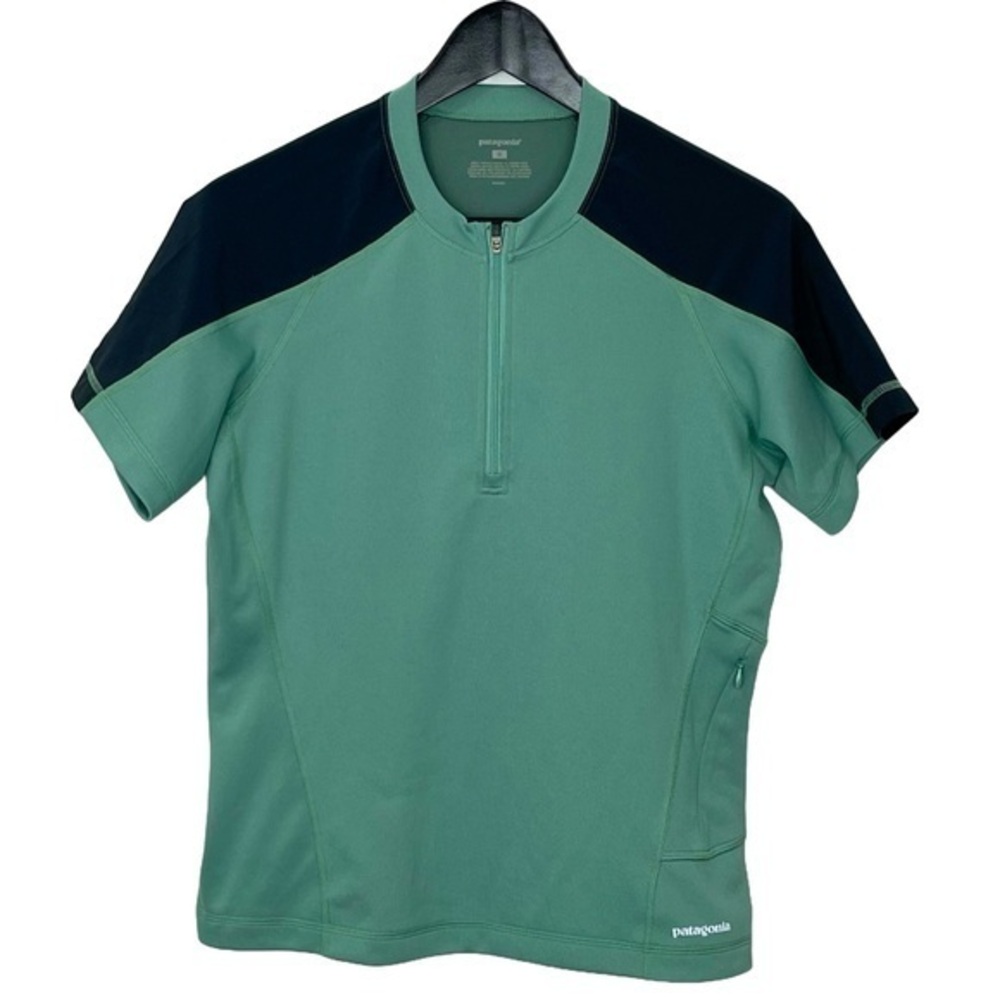 Patagonia Women’s Half-Zip Cycling Top Mint/Navy M
